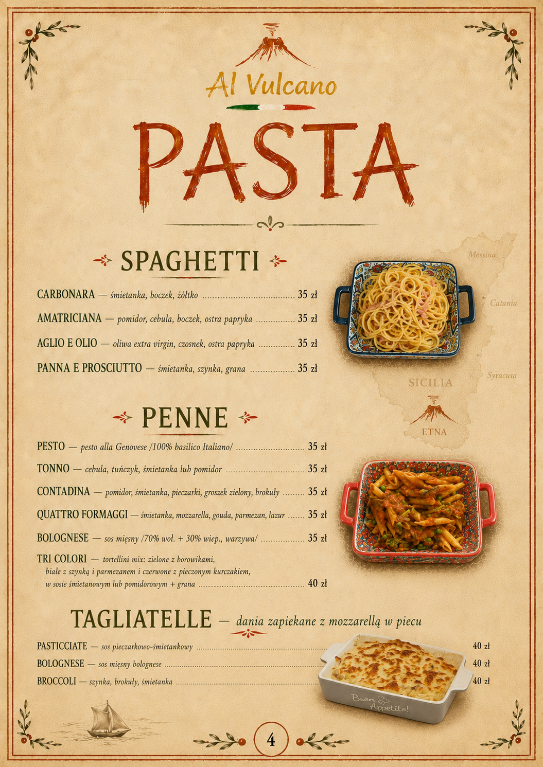 Karta menu Al Vulcano — strona 4