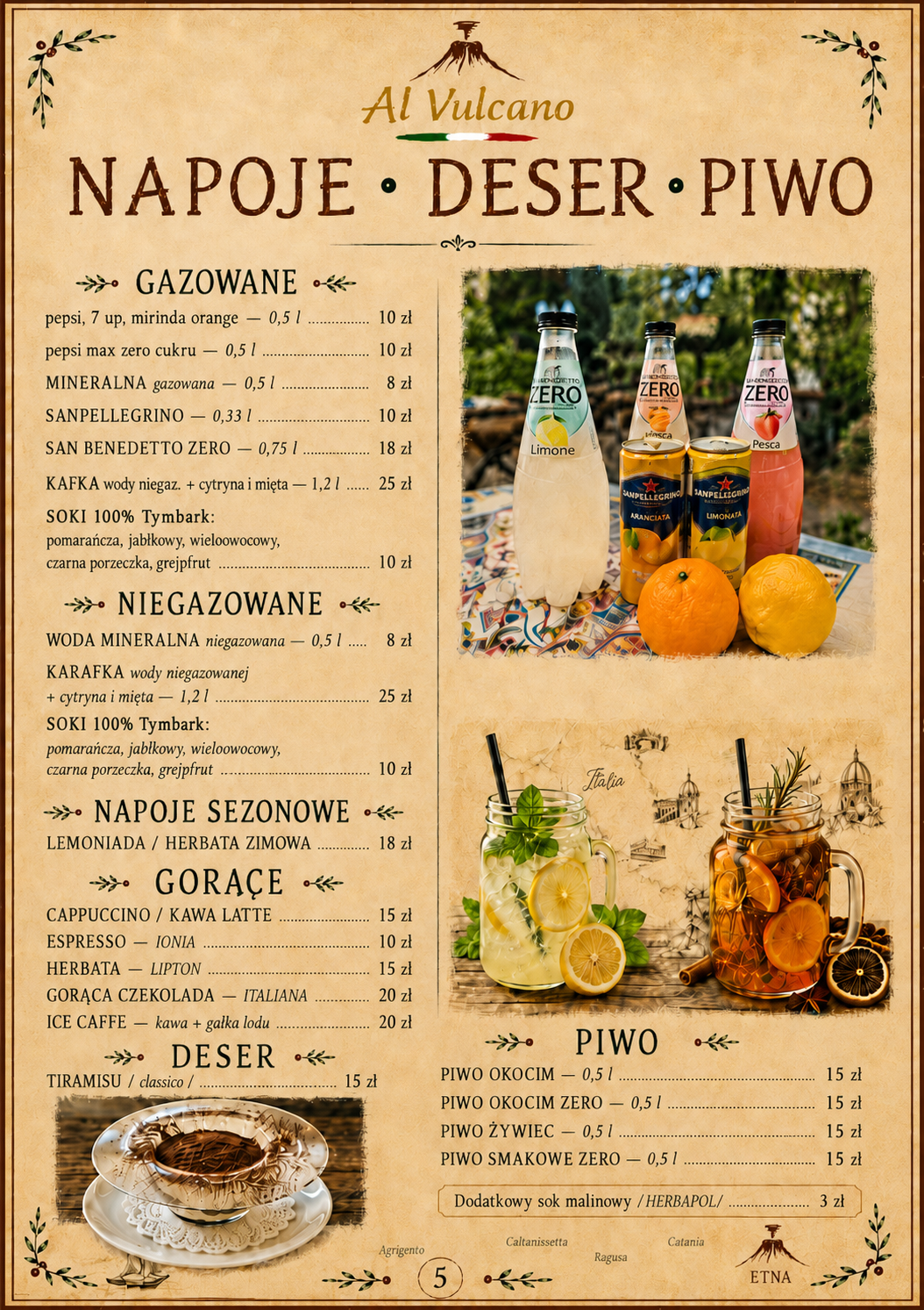 Karta menu Al Vulcano — strona 5